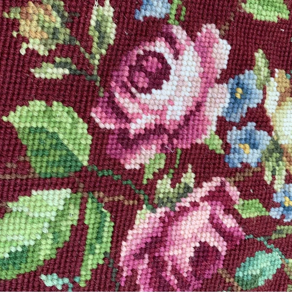 Vintage Floral Needlepoint Tapestry